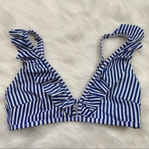 Blue and White Striped Bikini Swimwear